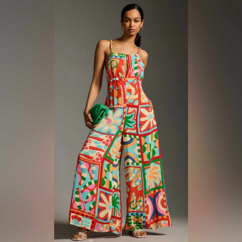 Farm Rio cutout halter jumpsuit size medium